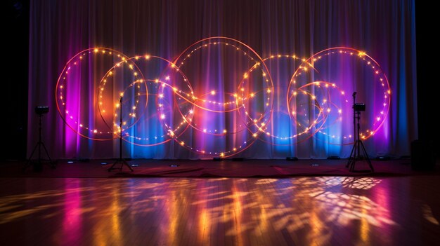 Photo vibrant circle of light a celebration backdrop