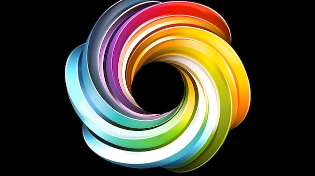 Foto vibrant circular geometric abstract 3d spiral logo design