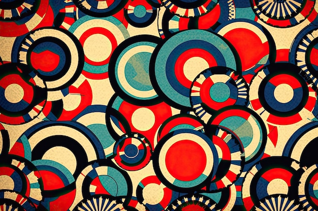Vibrant circular pattern on a white backdrop Generative AI