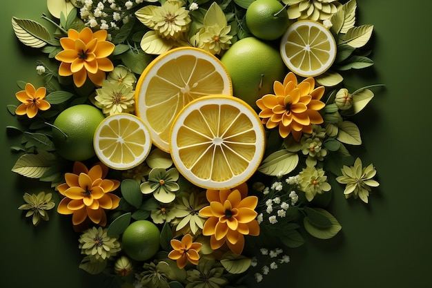 Foto vibrant citrus medley esplorando la freschezza e i benefici per la salute del sucoso limone arancione