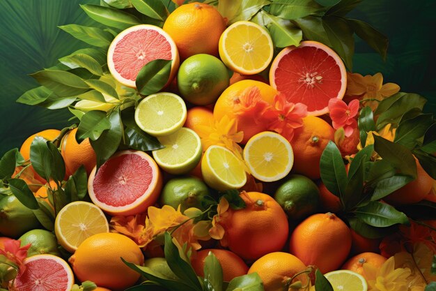 Vibrant Citrus Splendor Een tropische en gezonde verrassing op pastelperfectie