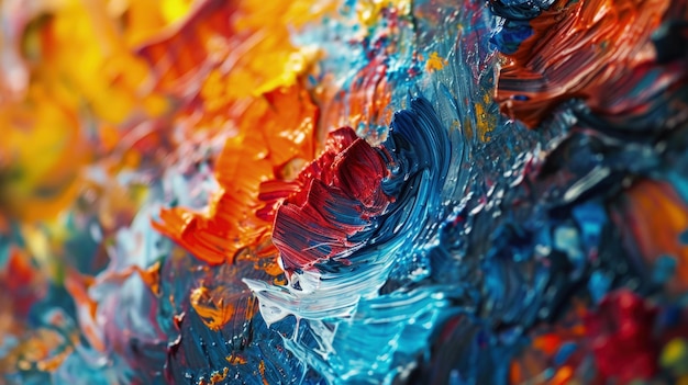 A Vibrant CloseUp of a Colorful Painting