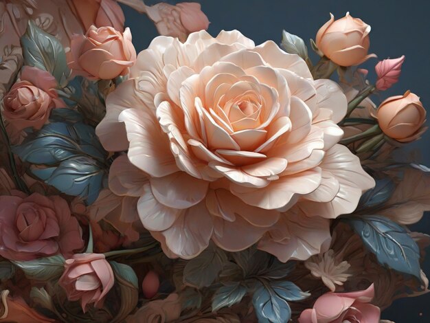 A Vibrant Closeups of a Bunch of Luscious Orange Roses