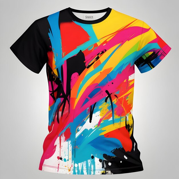 Foto design di magliette di abbigliamento vibrante