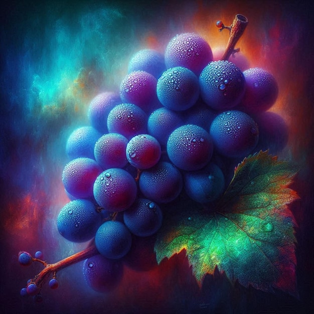 Foto un grappolo di uva vibrante