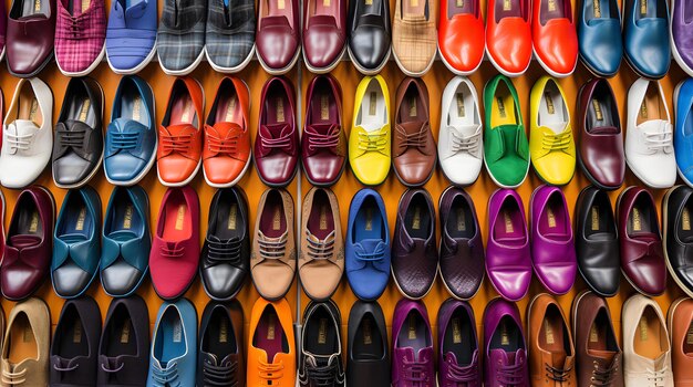 A vibrant collage of different shoes on sale for Black Friday