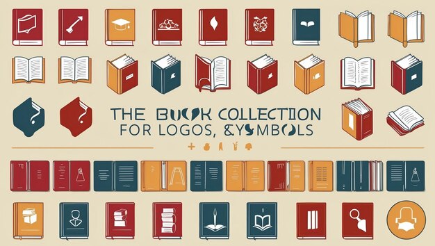 Photo a vibrant collection of book icons ideal for educational branding projects