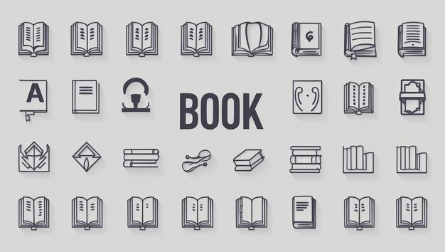 Photo a vibrant collection of book icons ideal for educational branding projects