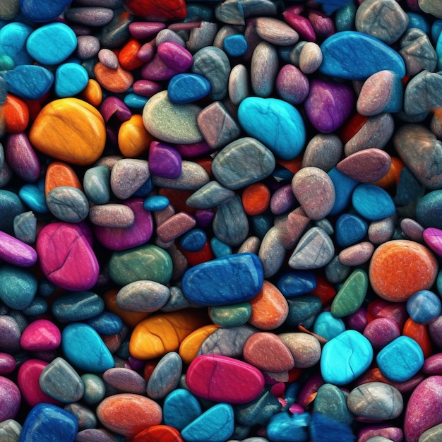 Foto collezione vivace pietre colorate e ciottoli decorativi per vari usi