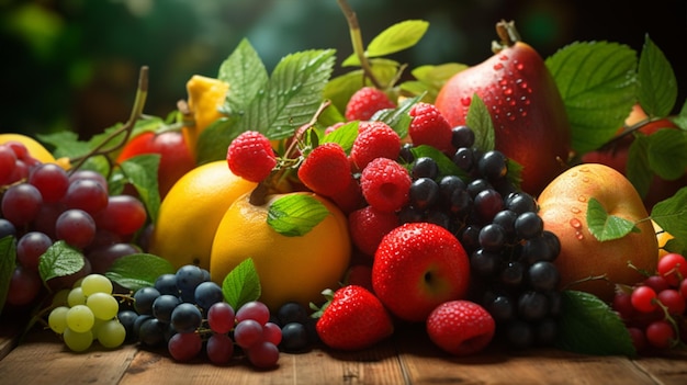 Vibrant collection of healthy fruit and vegetables