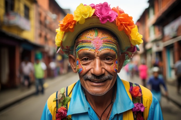 생동감 넘치는 콜롬비아 축제, 즐거운 축제, 컬럼비아 문화의 다채로운 문화적 전통, 생생한 정신, 남미의 풍부한 유산, 활기찬 국가