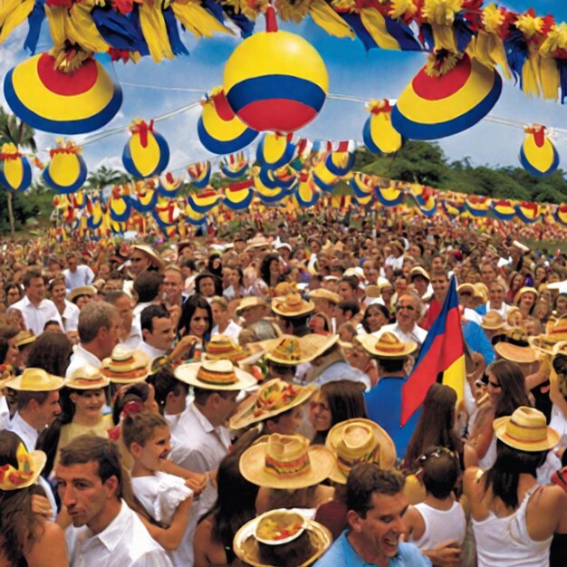 Foto cultura colombiana vivace una festa di colori e tradizioni