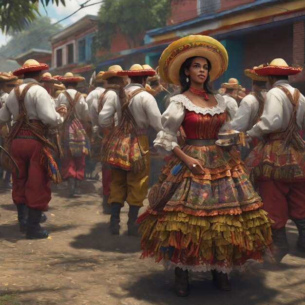 Foto cultura colombiana vivace una festa di colori e tradizioni