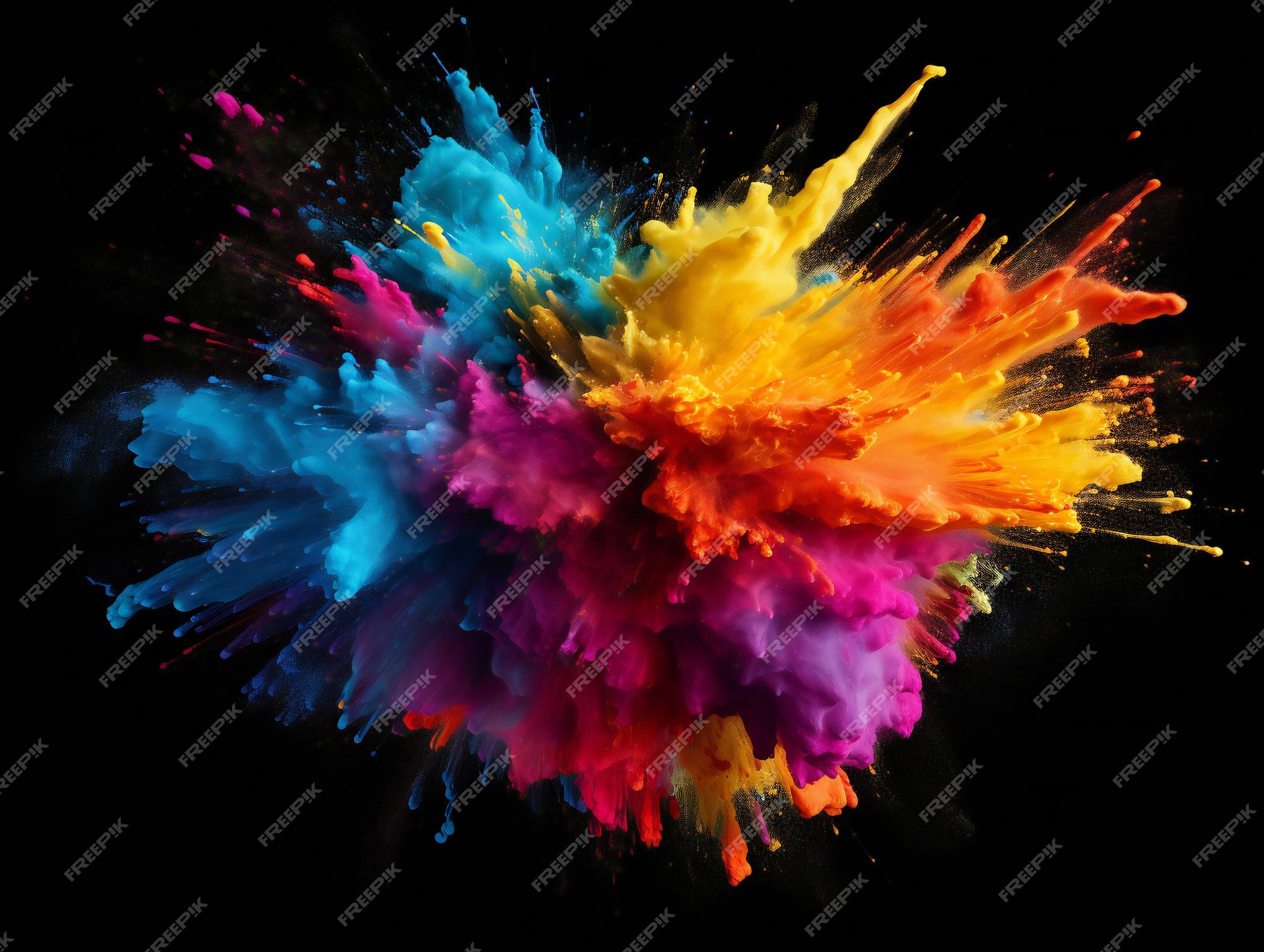 Premium AI Image | Vibrant Color Explosion Rainbow Holi Paint Splash on ...