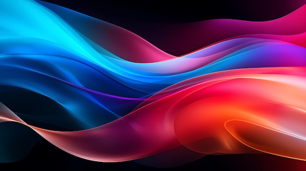 Vibrant Color Flowing Wave Abstract Background Wallpaper