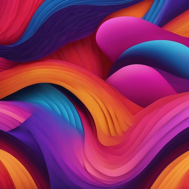Vibrant color gradient abstract illustration modern retro design with smooth curves and soft texture
