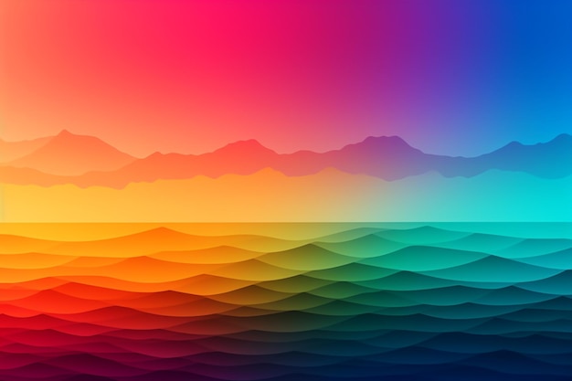 Vibrant color gradient background abstract composition with lines shapes generative AI