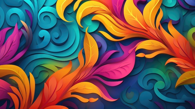 Vibrant color paper cut background