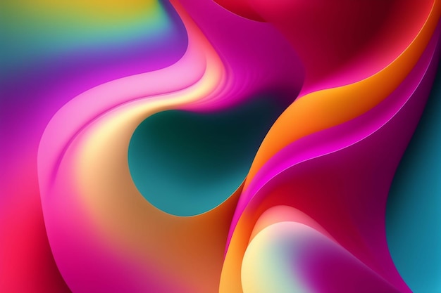 Photo vibrant color waves on abstract gradient