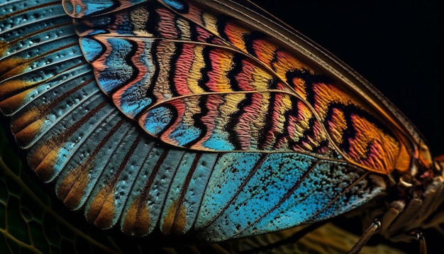 Vibrant colored butterfly in nature beautiful patterns generated by AI