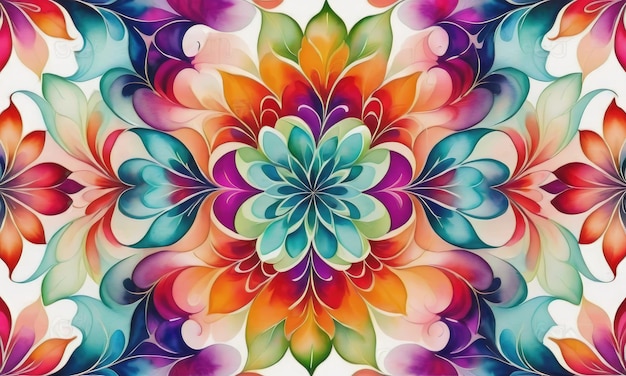Vibrant colored floral pattern