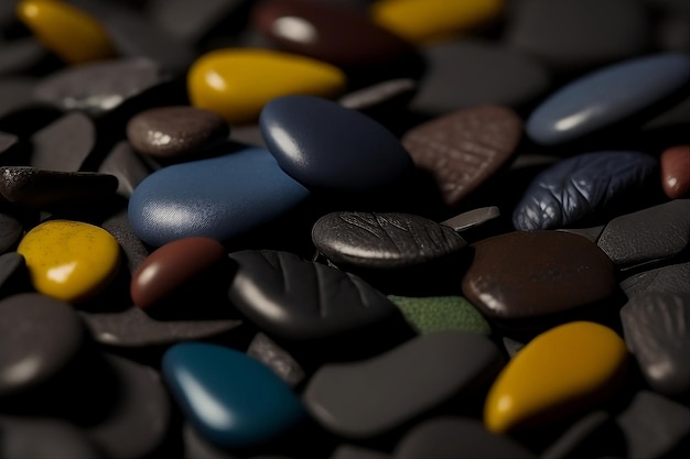 Vibrant Colored Pebbles Photo Background