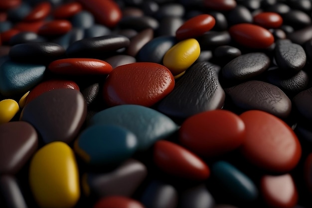 Vibrant Colored Pebbles Photo Background