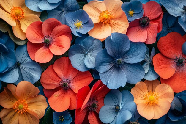 Vibrant colored petals bloom in nature backdrop