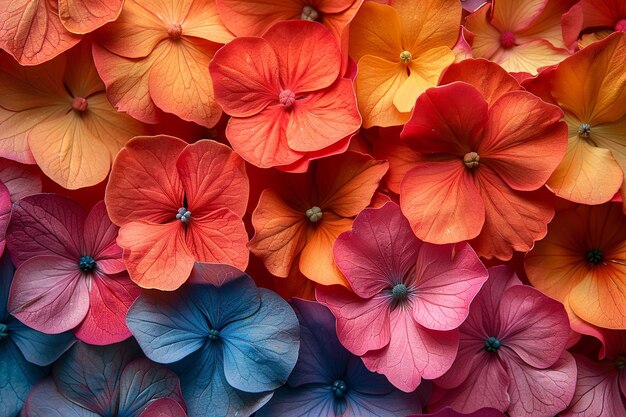 Vibrant colored petals bloom in nature backdrop