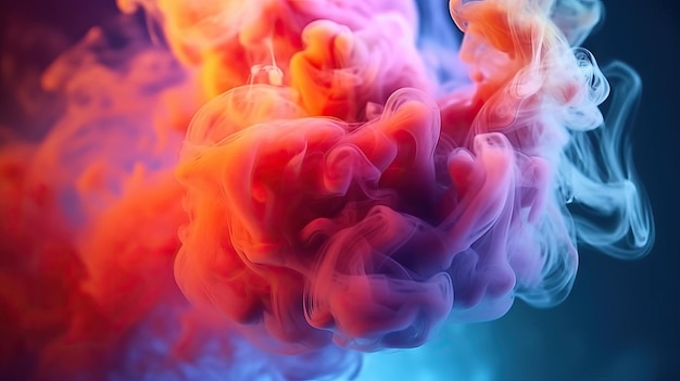 Vibrant colored smoke captured in stunning detail against a dark backdrop time stop image floating