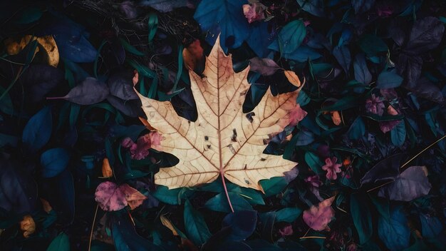 Vibrant colored transparent fall leaf