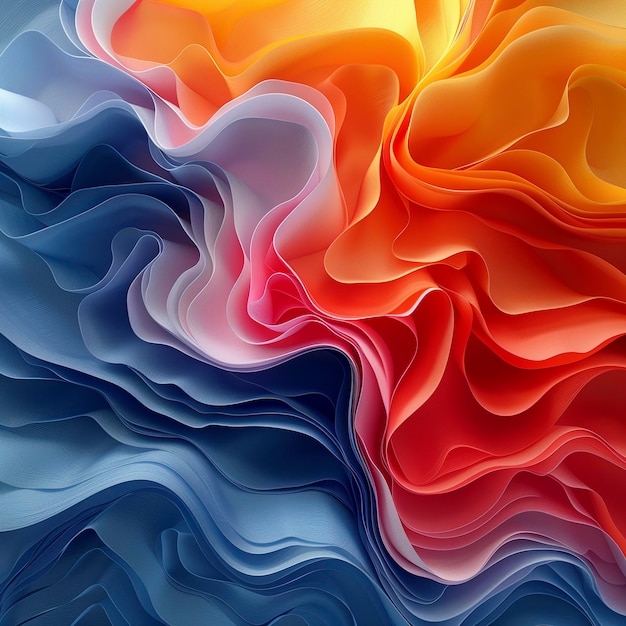 Photo a vibrant and colorful abstract composition with fluid shapes