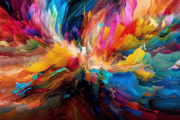 Vibrant and colorful abstract painting Generative AI