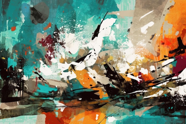 Vibrant and colorful abstract painting