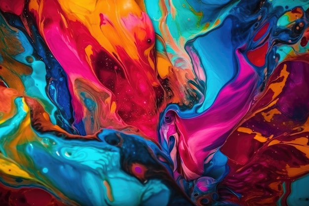 Vibrant and colorful abstract painting