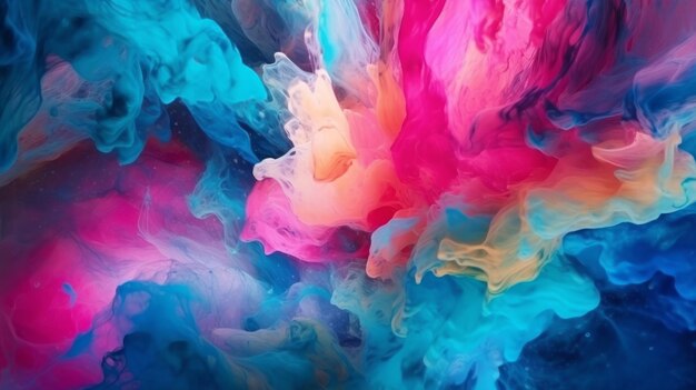 A vibrant and colorful abstract substance up close generative ai