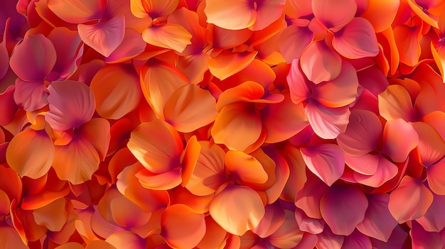 Photo vibrant and colorful background of orange and pink flower petals with a painterly quality