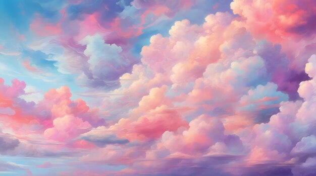 Vibrant And Colorful Cloudy Sky Background Cloudscape With Vibrant Colors Sky Wallpaper Vivid And Vibrant Cloudscape AI Generative