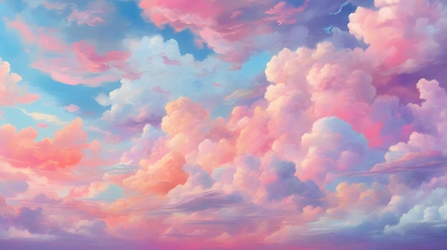 Vibrant And Colorful Cloudy Sky Background Cloudscape With Vibrant Colors Sky Wallpaper Vivid And Vibrant Cloudscape AI Generative