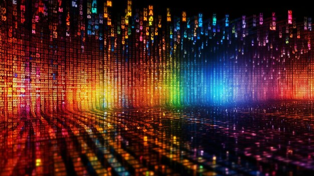 Premium Photo | Vibrant and colorful data code wallpaper featuring ...