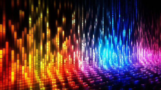 Photo vibrant and colorful data code wallpaper featuring rainbow lights representing the dynamic and diverse nature of programming with an array of captivating colors generative ai