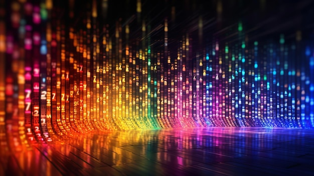 Premium Photo | Vibrant and colorful data code wallpaper featuring ...