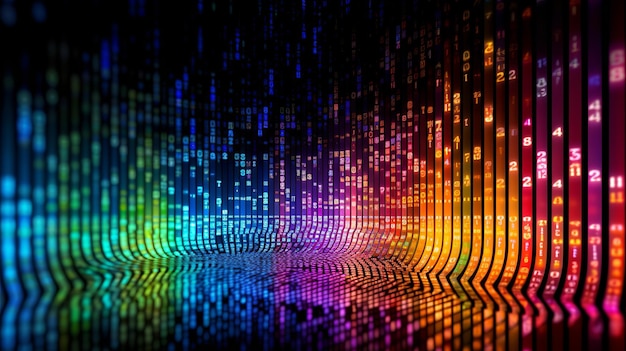 Premium Photo | Vibrant and colorful data code wallpaper featuring ...