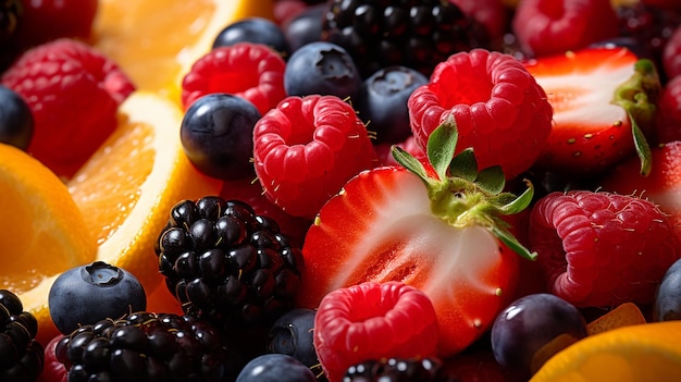 Vibrant and Colorful Fruit in Macro CloseUp