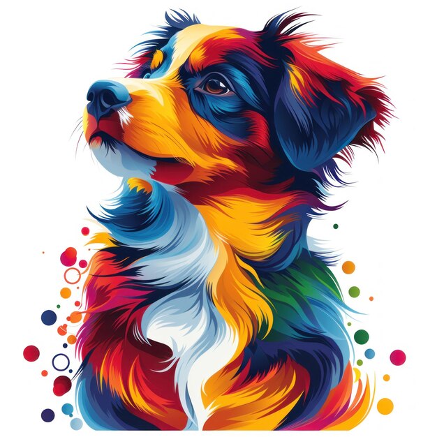 Foto illustrazione vivace e colorata di un logo per cani