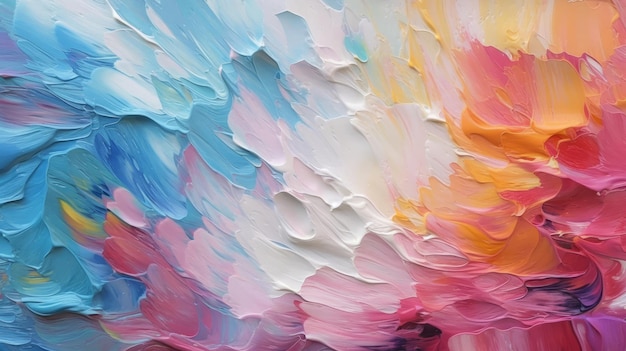 A vibrant and colorful painting up close on a wall Generative ai