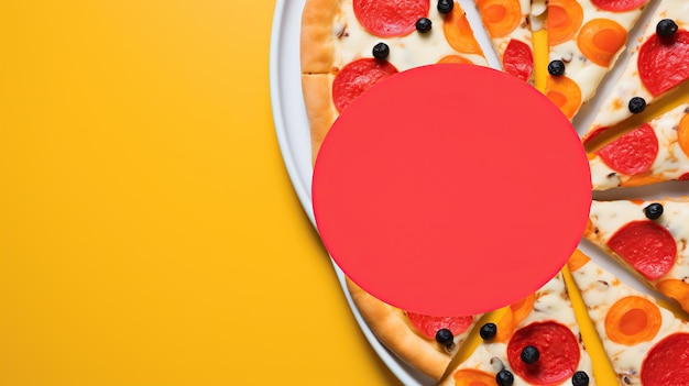 Vibrant colorful pizza restaurant flyer or banner design