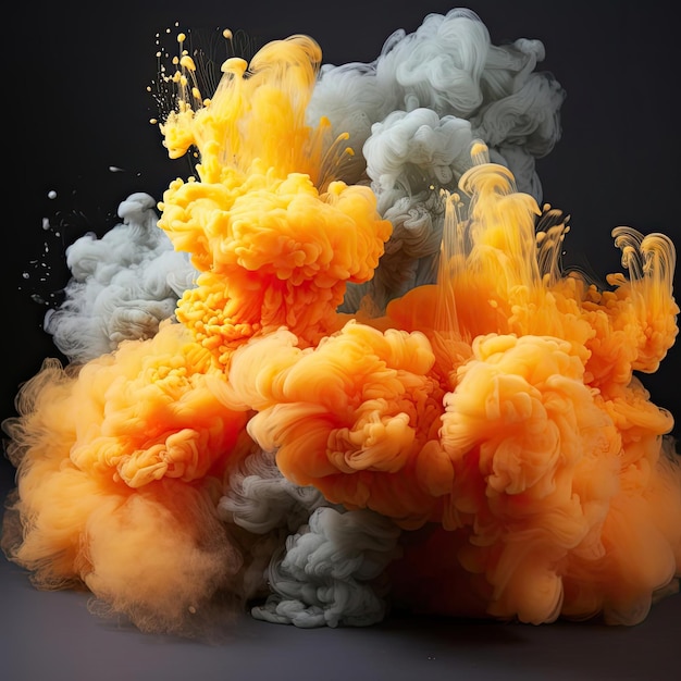 Vibrant colorful smoke explosion over a black background