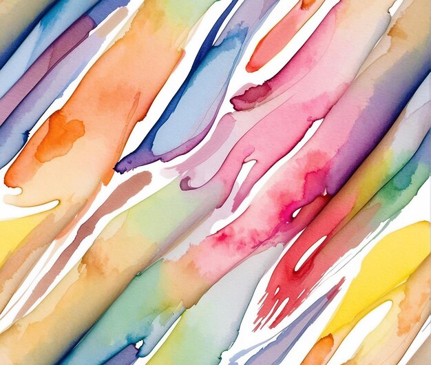 Vibrant colorful soft brush stock watercolor background on the white paper