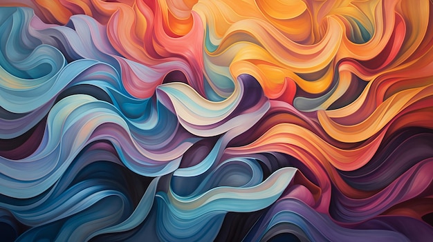 A vibrant and colorful wave painting Generative AI